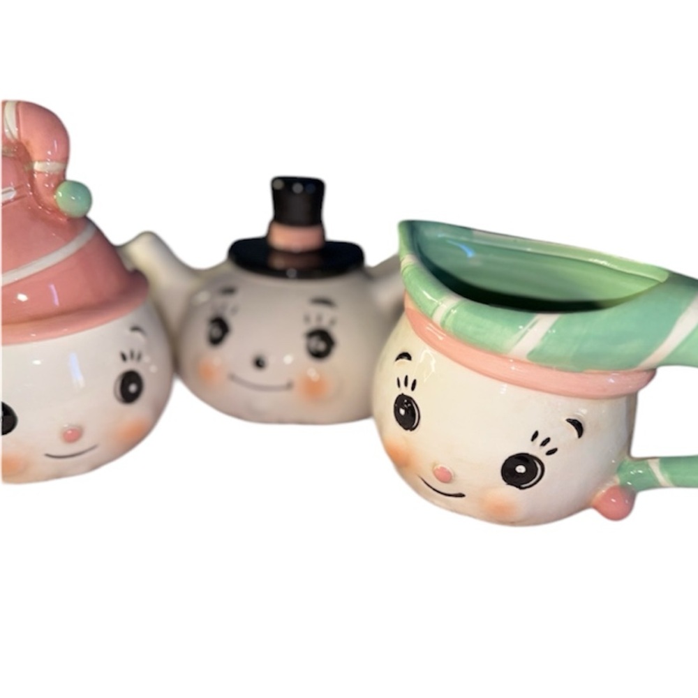 3-Piece Johanna Parker Snowman Mug Set – Creamer, Sugar, Tea-for-One